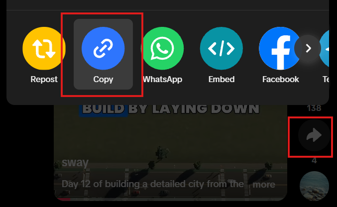Share menu with Copy link highlighted